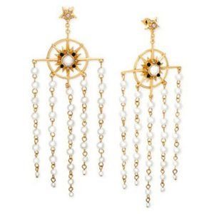Steve Madden Gold-Tone Imitation Pearl Earrings
